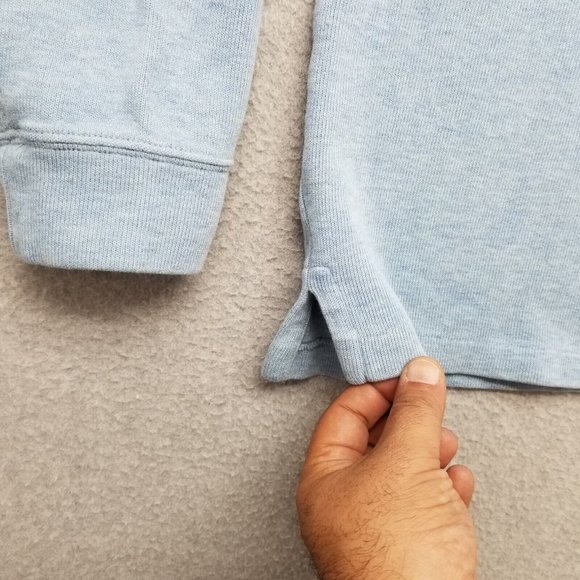 Polo Ralph Lauren Sweater Mens Large Blue Pullover Mock Neck Zip Cotton - Picture 3 of 14